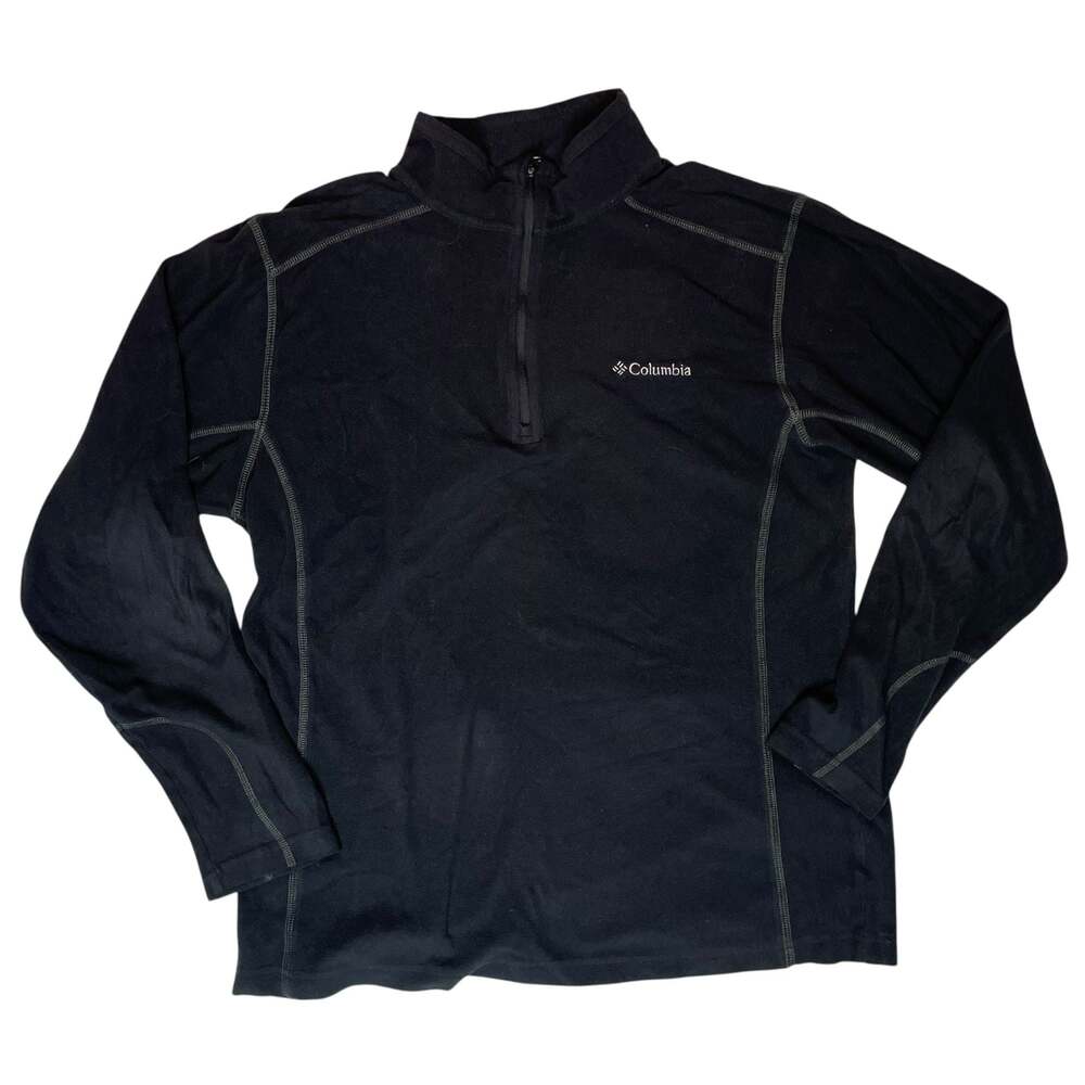 Columbia Fleece Pullover Mens Medium Black 1/4 Zip Jacket
